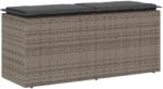 vidaXL szürke polyrattan kerti pad párnával 116 x 46 x 57 cm (4104147)