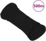 vidaXL fekete poliészter munkakötél 4 mm 500 m (152806)