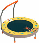  Gyerekeknek összecsukható trambulin otthonra, elasztikus szövet, 62 cm-es pattogó felület, fém konstrukció, 50 kg-os teherbírás, zajmentes gumilábak, védő fogantyú kialakítás, 3 éves kor felett