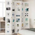 vidaXL 5 paneles fehér tömör császárfa térelválasztó (358696)