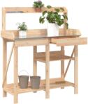 vidaXL tömör fenyőfa polcos ültetőpad (368431)