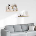 vidaXL Falpolc polcokkal tárolóval 2 pcs Bézs 80 x 9 x 3 cm Faanyag (42020033)