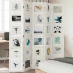 vidaXL 5 paneles fehér tömör császárfa térelválasztó (358695)