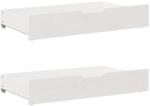 vidaXL 2 db fehér tömör fenyőfa ágy alatti fiók 95 x 55 x 17 cm (850921)