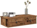 vidaXL Falipolc fiókokkal régi fa 60x28x15 cm műszaki fa (859948)