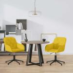 vidaXL 2 db sárga bársony forgó étkezőszék (3103384)