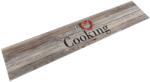 vidaXL szürke mosható cooking feliratos bársony konyhaszőnyeg 60x300cm (136548)