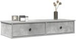 vidaXL betonszürke szerelt fa falipolc fiókokkal 100 x 37, 5 x 19 cm (859962)