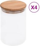 vidaXL 4 db üvegedény bambuszfedéllel 800 ml (150704)