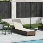 vidaXL barna polyrattan napozóágy párnákkal 55x200x25, 5 cm (4104094)