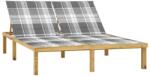 vidaXL impregnált fenyőfa kétszemélyes napozóágy párnákkal (3065893)