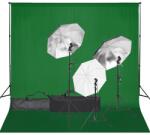 vidaXL fotóstúdió-felszerelés lámpákkal és háttérrel (3094700)