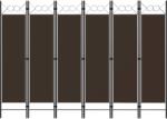 vidaXL barna 6 paneles paraván 240 x 180 cm (320712)