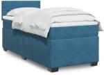 vidaXL sötétkék bársony rugós ágy matraccal 100 x 200 cm (3286238)