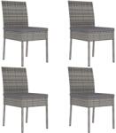 vidaXL 4 db szürke polyrattan kerti étkezőszék (317169)