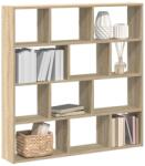 vidaXL sonoma tölgyszínű szerelt fa fali kockapolc 12 rekeszes színű (860006)