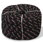 vidaXL fekete polipropilén hajókötél 10 mm 250 m (143810)