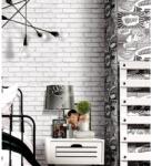 Noordwand Urban Friends & Coffee szürke-fehér téglatapéta 5686