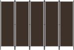 vidaXL barna 5 paneles paraván 250 x 180 cm (320724)