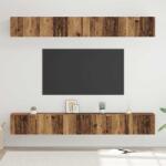 vidaXL TV szekrény garnitúra Falra szerelhető 6 pcs Öreg fa Faanyag (3393474)