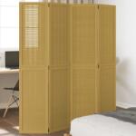 vidaXL 4 paneles barna tömör császárfa térelválasztó (358818)