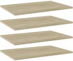 vidaXL 4 db sonoma tölgy színű szerelt fa könyvespolc 60 x 40 x 1, 5 cm (805256)