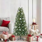 vidaXL Karácsonyi Díszgömb Készlet 150 LED-del 61 pcs Ezüst Műanyag (42018835)