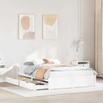 vidaXL fehér tömör fenyőfa ágy matrac nélkül 120 x 200 cm (3301687)