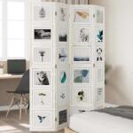 vidaXL 4 paneles fehér tömör császárfa térelválasztó (358691)