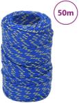 vidaXL kék polipropilén hajókötél 2 mm 50 m (152424)