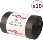 vidaXL szemeteszsákok 250 db Fekete 60 L (155339)