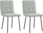 vidaXL 2 db világosszürke bársony étkezőszék (4101057)