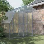 vidaXL ezüst horganyzott acél madárketrec ajtóval (3294912)