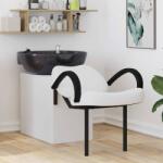 vidaXL Sampon Szék Fehér és fekete 63 x 141 x 92 cm PVC (42009071)