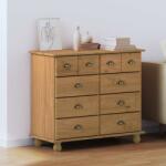 vidaXL Fiókos Szekrény ASKIM Barna 91 x 40 x 79 cm Tömör fenyőfa (4105421)