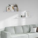 vidaXL Falpolc polcokkal 2 pcs Fehér márvány 115 x 9 x 3 cm Faanyag (42020025)