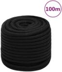 vidaXL fekete poliészter munkakötél 18 mm 100 m (152839)