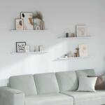 vidaXL Falpolc polcokkal 4 pcs Fehér márvány 100 x 9 x 3 cm Faanyag (42020029)