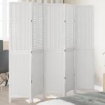 vidaXL 5 paneles fehér tömör császárfa térelválasztó (358727)