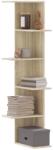vidaXL sonoma tölgy szerelt fa fali sarokpolc 36, 5 x 36, 5 x 140 cm (852629)