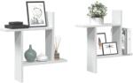 vidaXL 2 db fehér szerelt fa fali polc 50 x 12 x 50 cm (853254)