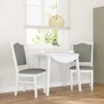 vidaXL 2 db fehér tömörfa gumiból készült étkezőszékek párnákkal (4102469)