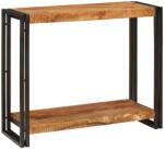 vidaXL Konzolasztal polcokkal Barna 90 x 33 x 75 cm Tömör Mangófát (4104736)