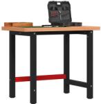 vidaXL tömör bükkfa négyszög alakú munkapad 100 x 60 x 83 cm (3309663)