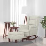 vidaXL Krém Bársony és Tömörfa Hintaszék (3121239)