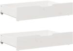 vidaXL 2 db fehér tömör fenyőfa ágy alatti fiók 85 x 55 x 17 cm (850927)
