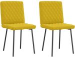 vidaXL 2 db sárga bársony étkezőszék (4101110)