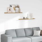 vidaXL Falpolc polcokkal tárolóval 2 pcs Bézs 100 x 9 x 3 cm Faanyag (42020034)