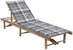 vidaXL bambusz kerti napozóágy párnával (3061646)