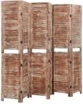 vidaXL 6 paneles barna tömör császárfa paraván 210 x 165 cm (338585)